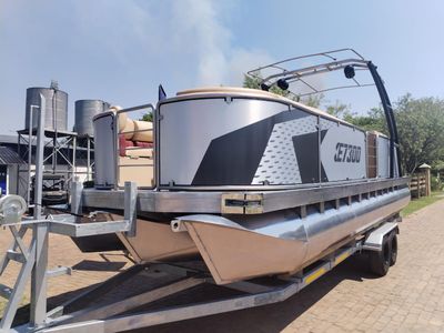 2023 Tri-Silver XET300 Tri Pontoon Powered By 150hp Mercury 4-Stroke Outboard