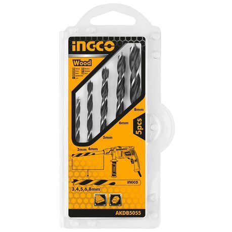 Ingco - 5 Piece Wood Drill Bits Set
