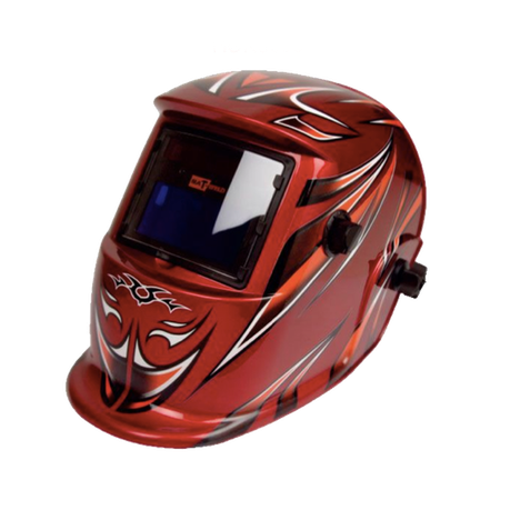 Matweld Helmet Auto Dark with GrIndustrial  Red