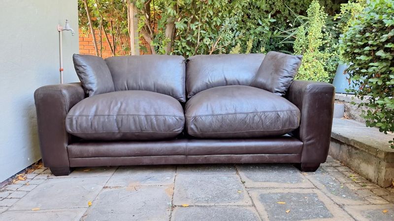 200cm CORICRAFT Leather Couch Chobe Milano Dark Brown 2 Seater sofa