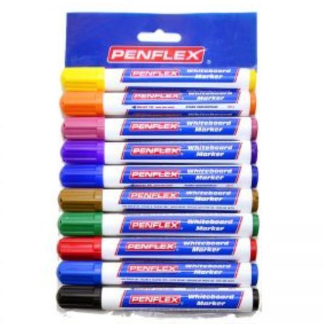 Penflex - Assorted Whiteboard Markers , Wallet of 10