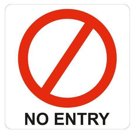 Parrot Products: No Entry Symbolic Sign on White ACP 15cm*15cm