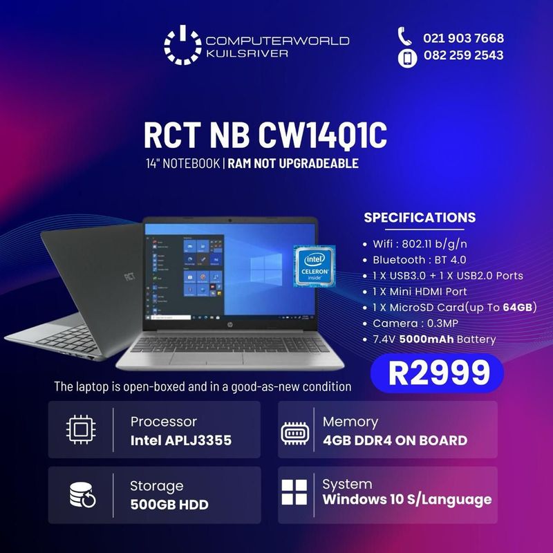 NEW RCT NOTEBOOKS FOR R2999