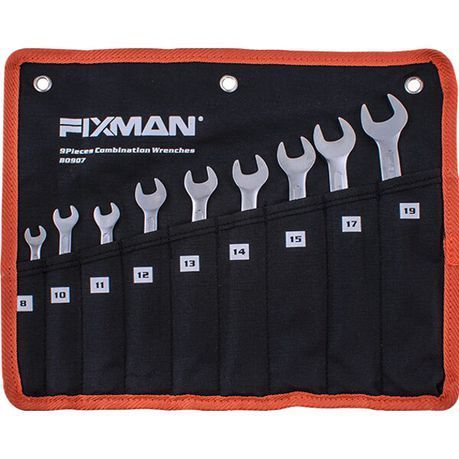 Fixman 9 Pieces Combination Spanner Set 8-10-11-12-13-14-15-17-19