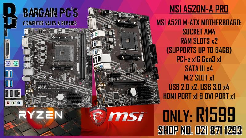 [BRAND NEW] MSI A520M-A PRO MOTHERBOARD!!!