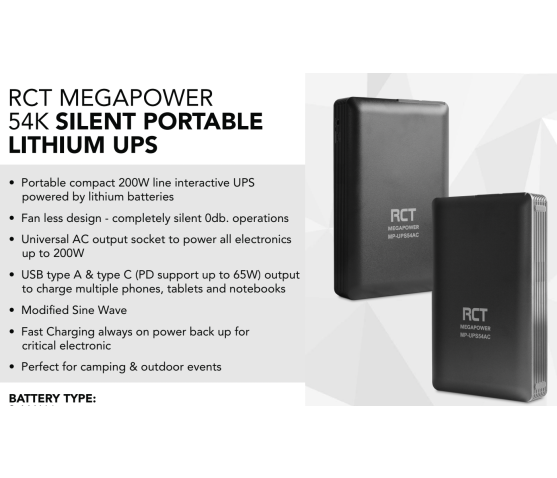 Portable Lithium UPS Power backup solution with International adapter