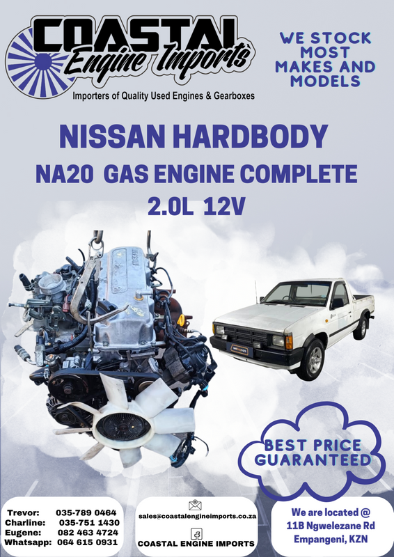 NISSAN HARDBODY NA20/ 2.0L 12V GAS ENGINE COMPLETE