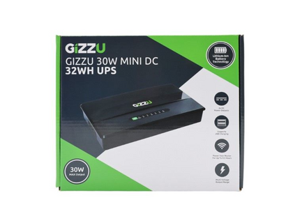 Nearly New Gizzu 30w 32wh 8800mah Mini Dc Ups Black - Run Your Router And Charge Your Phone During L
