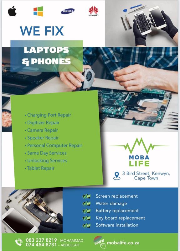 Looking to Fix your iPhone,Huawei,Samsung,MacBook?