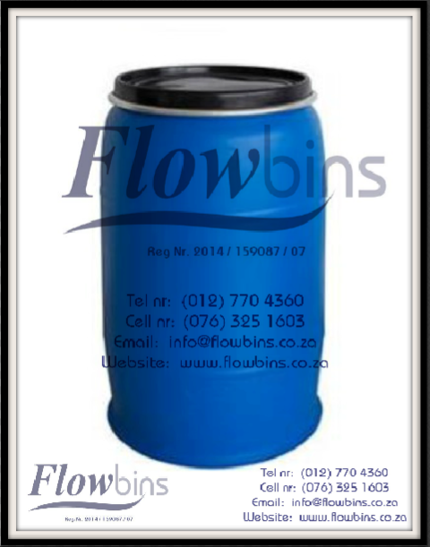 210Lt Blow Pack Plastic drums - 210l Blue round drums -See description for different prices.