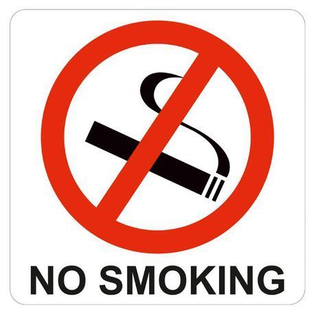 Parrot Products: No Smoking Symbolic Sign on White ACP 15cm*15cm
