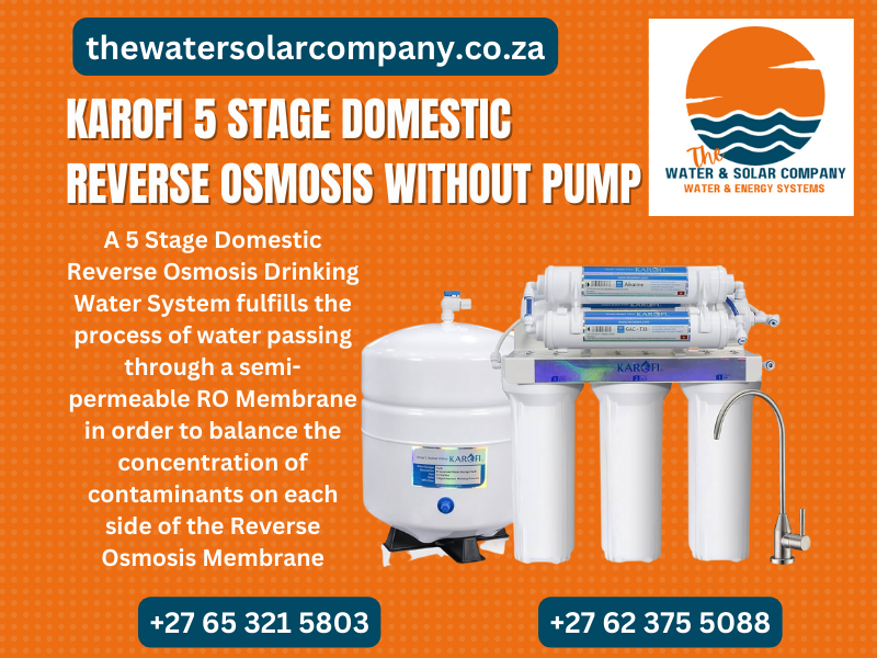 5 Stage Reverse Osmosis System (No Pump)