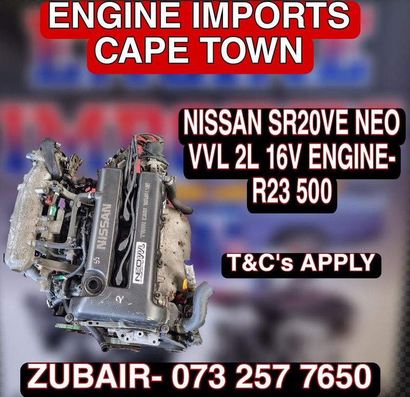 Nissan SR20VE NEO VVL 2L 16v Engine now available at ENGINE IMPORTS CAPE TOWN