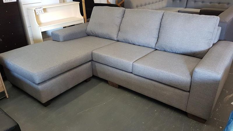 Day-Bed L-shape lounge suite with loose backrest cushions. Brand new.
