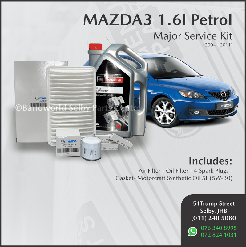 New Genuine Mazda3 1.6l Petrol Major Service Kit