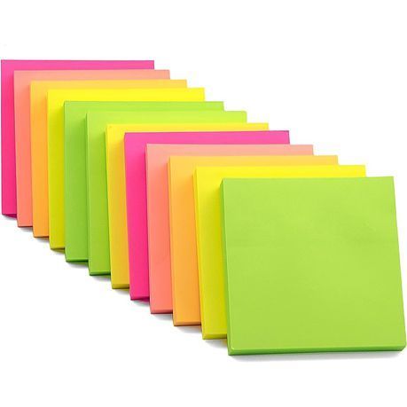 Stick &#39;n - Neon Magenta Notes ( Pack 12 ) (76 x 76)