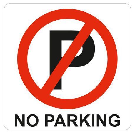 Parrot Products: No Parking Symbolic Sign on White ACP 15cm*15cm