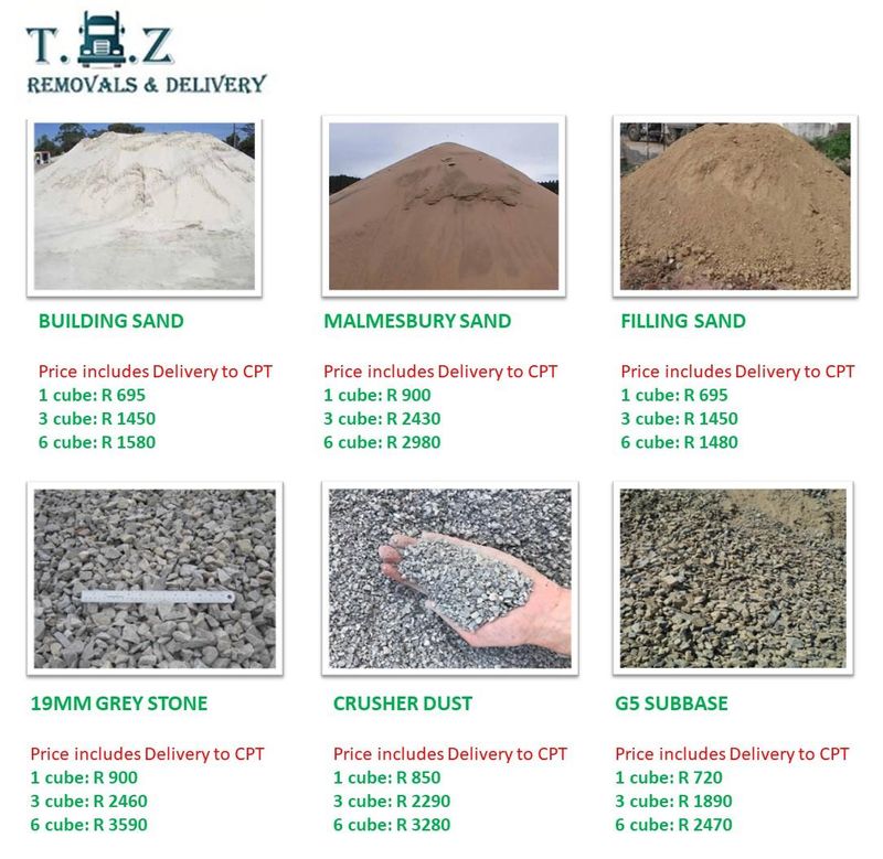 We supply sand and stone, rubble removals, Firewood