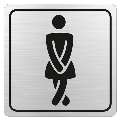 Parrot Products: Ladies Toilet Symbolic Sign on Brushed ACP 15cm*15cm