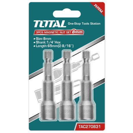 Total Tools - Magnetic Nut Set 8mm - 3Pcs