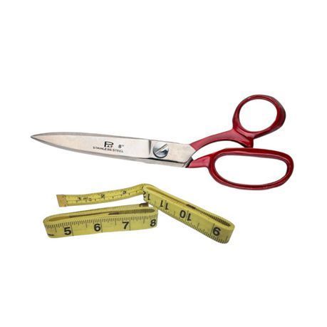 SourceDirect - Tailor Scissors 8&#34; (200mm) with Yellow Tailoring Tape 150cm
