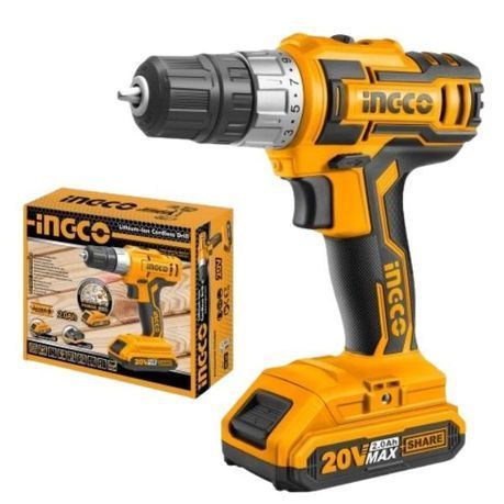 Ingco - Lithium-Ion Cordless Drill (20V) Including Battery and Charger