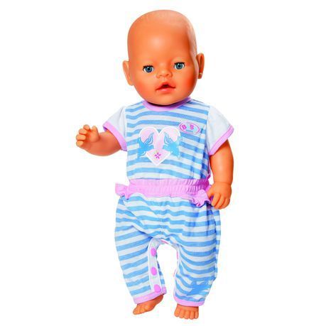 Baby Born Romper Collection - Blue Striped Shirt
