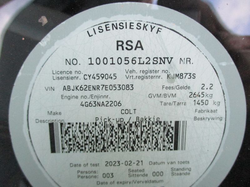 2007 Mitsubishi Colt 2000i Hi-Line