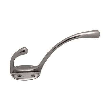 Hat&#43;Coat Hook Satin Chrome Plated -Oval-152mm 4H#307
