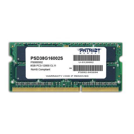 Patriot 8GB 1600MHz DDR3 Dual Rank SODIMM Notebook Memory