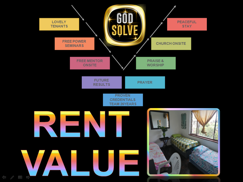 SHARING ROOMS at GODSOLVE. Free Onsite Mentors get you to create unlimited natural energy