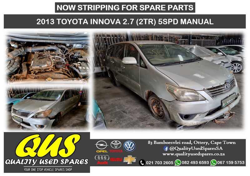 2013 Toyota Innova 2.7 (2TR) 5SPD Manual - Breaking for spares