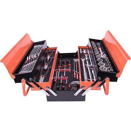 Fixman - 62 Piece Cantilever Mechanic Tool Box with 5 Compartments