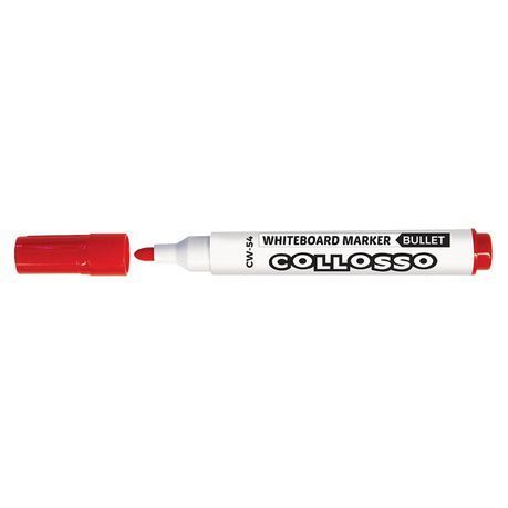 Collosso - Red Whiteboard Markers Bullet Point , Box of 10
