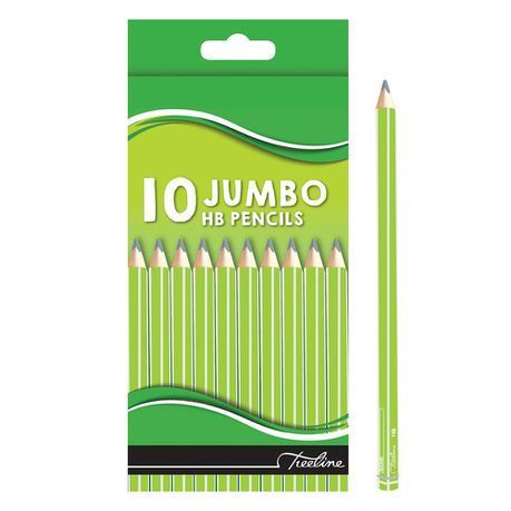 Treeline Triangular Jumbo HB Pencils Full Length - Pack of 10