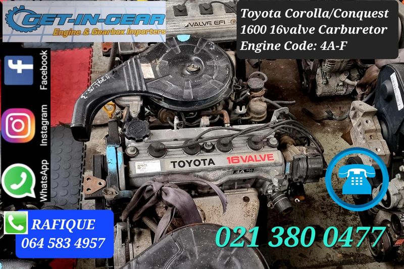 Toyota Corolla 4AF 1600 LOW MILEAGE IMPORT Engine - GET IN GEAR