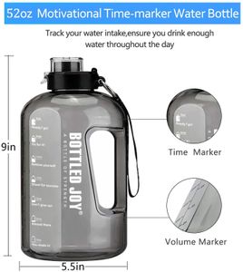 100% Leakproof 1.5L Motivation Water Bottle for Sports Plastic