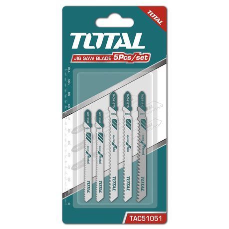 Total Tools Jig Saw Blades For Wood, Metal, Aluminium 5Pcs/Set
