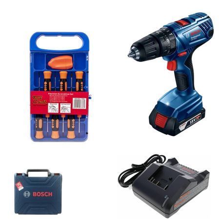 Bosch - Professional 180LI Cordless Combo Drill Kit &#43; Screwdriver Set (7 Pieces)
