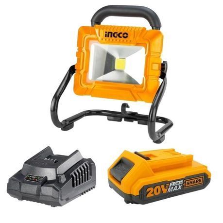 INGCO - Lithium-Ion Work Lamp 20V with 2.0Ah Battery and Charger