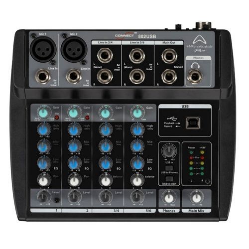 Wharfedale Connect 802 USB 6-Channel Mixer