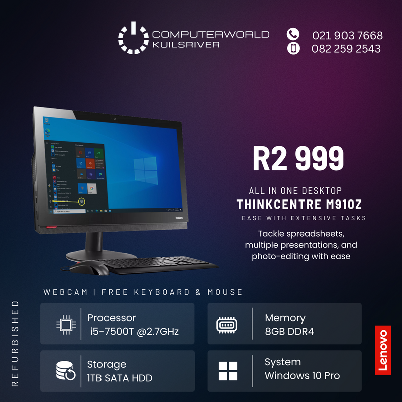 i5 7TH GENE LENOVO M910Z ALL IN ONE COMPUTERS FOR R2999