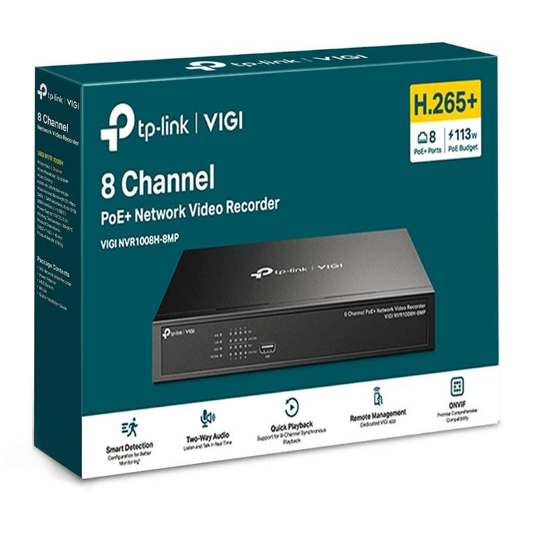 TP-Link Vigi NVR1008H-8MP 8-ch PoE&#43; Network Video Recorder - Brand New