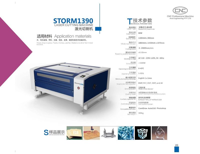 Laser Cutter Masjien 1000 Watt Tube Bed Size 1300 mm X 900 mm