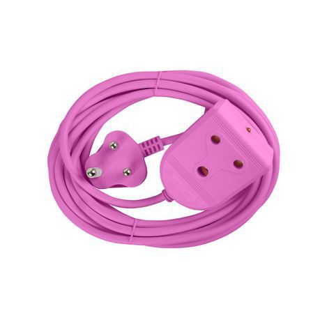Electricmate 10A 5m Extension Lead - Pink