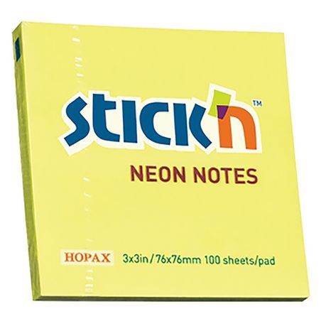 Stick &#39;n - Neon Lemon (100 Sheet) Note Pad - Pack of 12