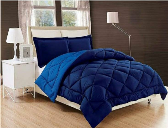 Gently Used Dream World Reversible 5 Piece Comforter set - Blue - Queen -