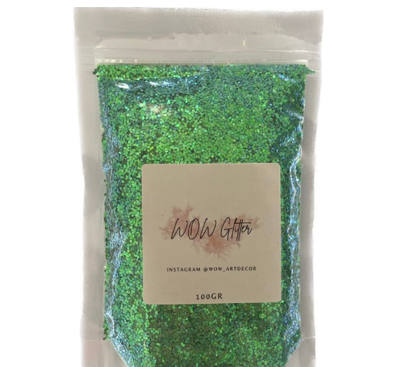 Nearly New Glitter Chunky Holographic 100gr - Green -