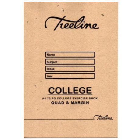 Treeline - Exercise Book A4 72 pg Quad And Margin