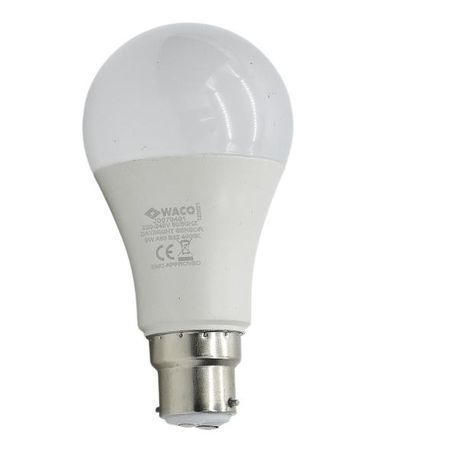 Waco - LED Sphere Bulb / Lamp A60 B22 4000K Cool White - 9W